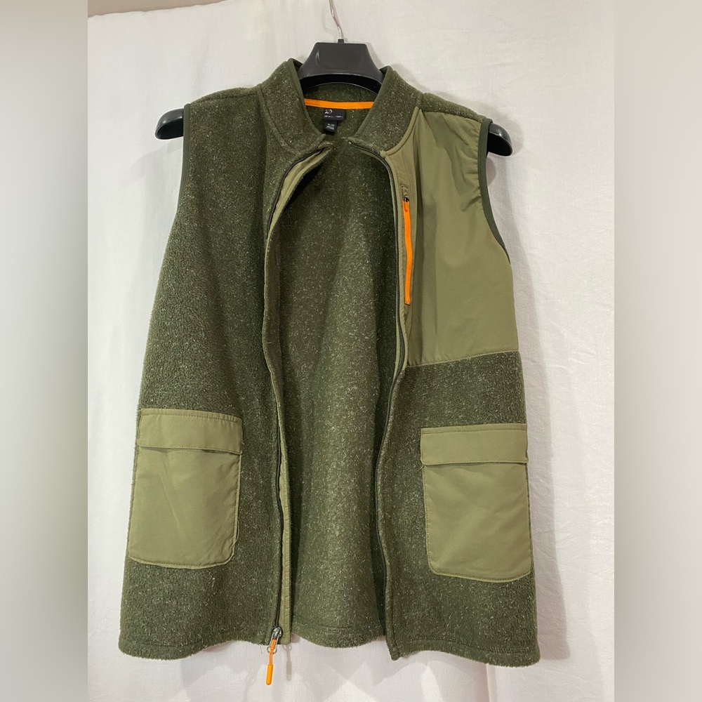 All in Motion Olive Vest with Orange Details